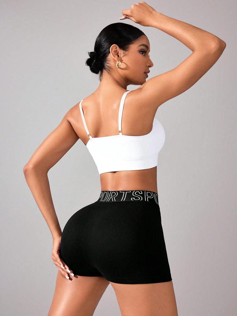 Short Seamless Scrunch Cintura Alta