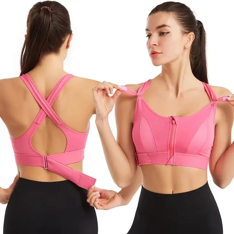 Top Deportivo Cremallera Frontal Alto Soporte