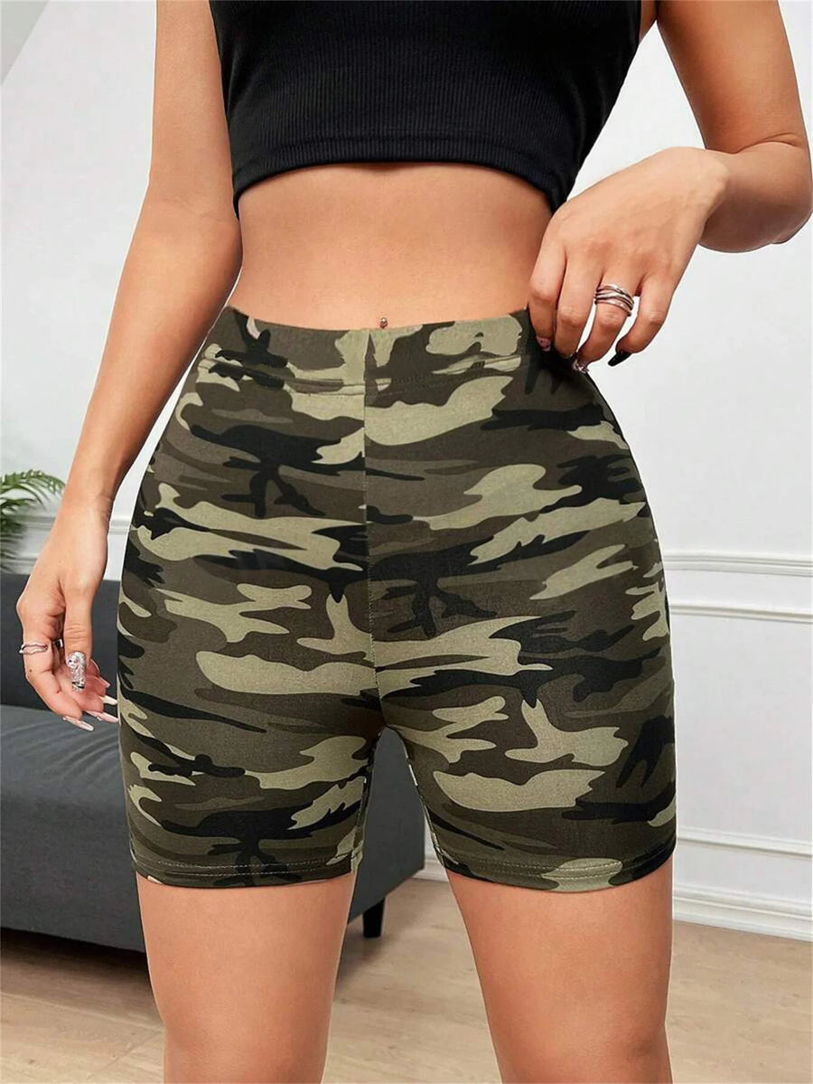 Short Deportivo Camo Cintura Alta
