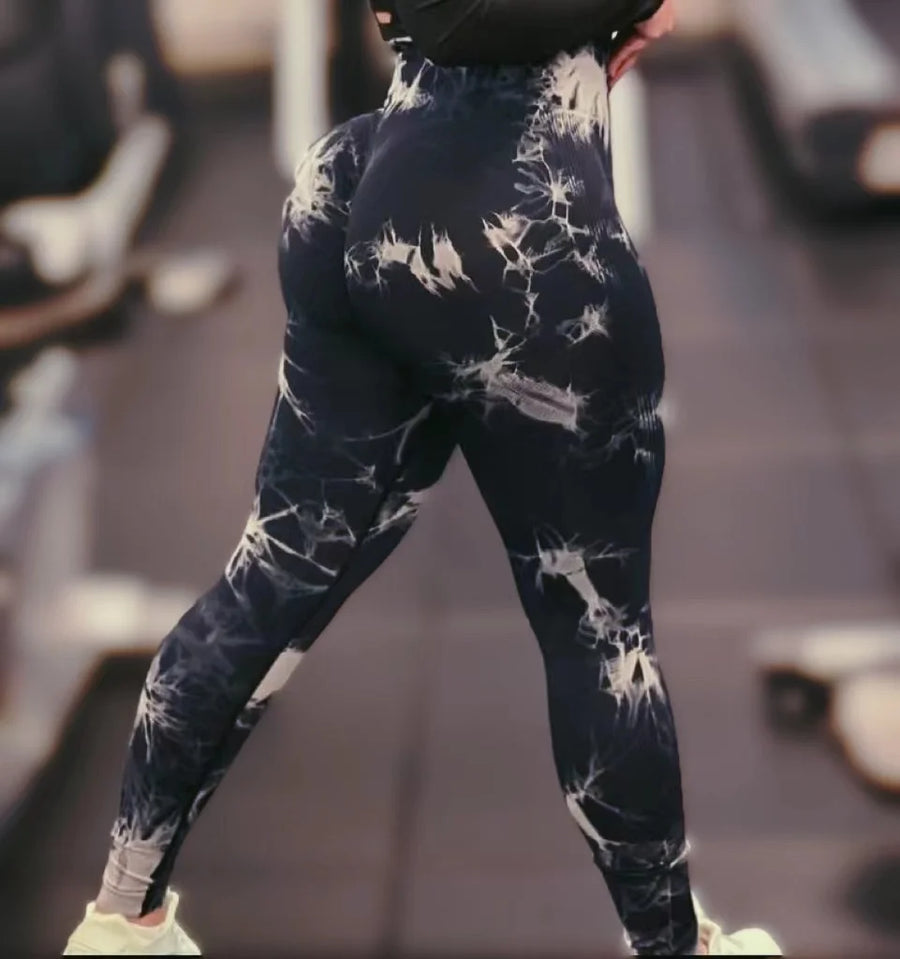 Leggings Seamless Tie Dye Scrunch Push Up