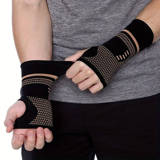 Copper Support Wrist Brace Muñequera Elástica
