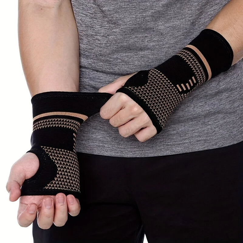 Copper Support Wrist Brace Muñequera Elástica