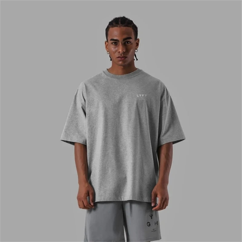 Oversized Cotton Gym T-Shirt Camiseta Fitness