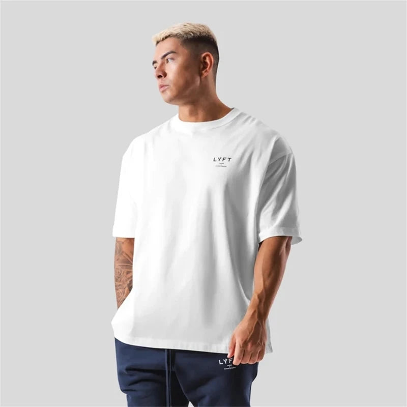 Oversized Cotton Gym T-Shirt Camiseta Fitness