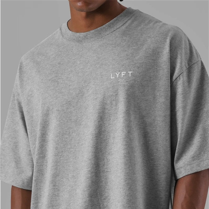 Oversized Cotton Gym T-Shirt Camiseta Fitness