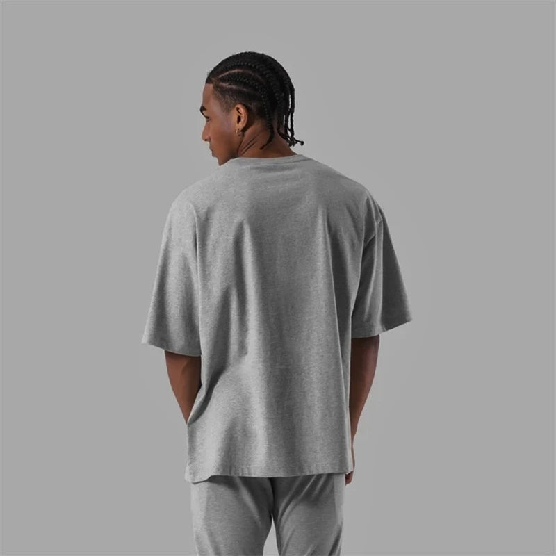 Oversized Cotton Gym T-Shirt Camiseta Fitness