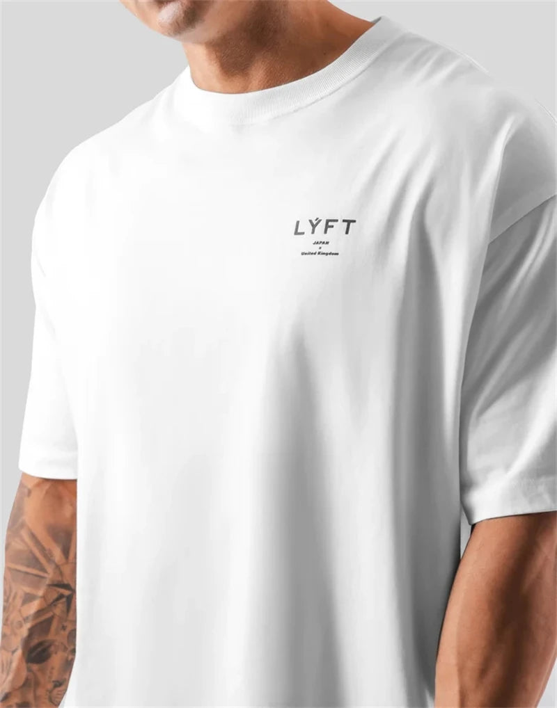 Oversized Cotton Gym T-Shirt Camiseta Fitness